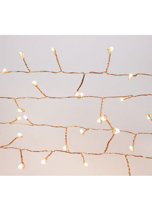 Tannengirlande 6M mit 200 Mini-LEDs, Kupferdraht, Warm Licht, für Außen