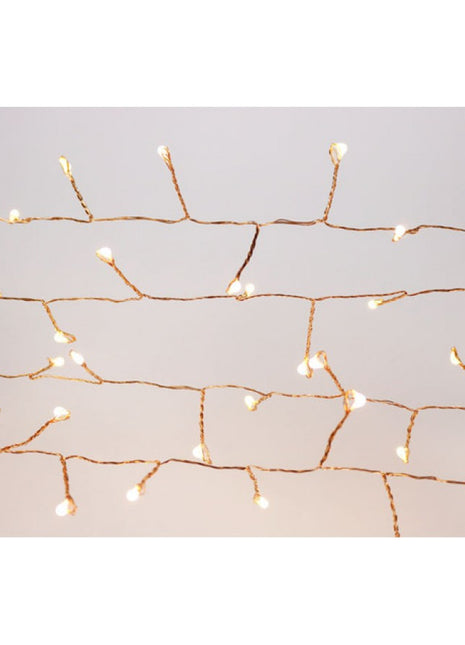 Tannengirlande 6M mit 200 Mini-LEDs, Kupferdraht, Warm Licht, für Außen