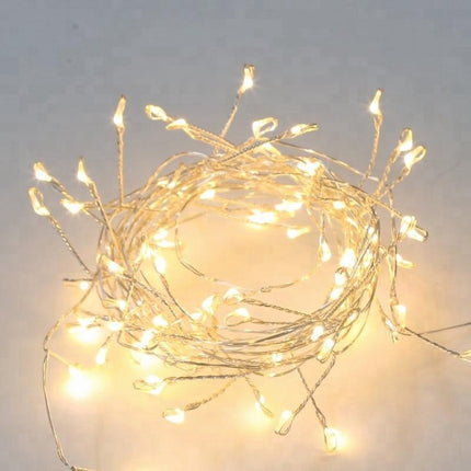 Kupferdraht Tannengirlande 10M mit 300 Mini-LED, Warm Licht, für Außen