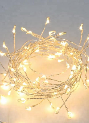 Tannengirlande 6M mit 200 Mini-LEDs, Kupferdraht, Warm Licht, für Außen