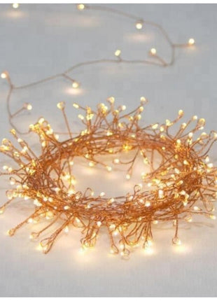 Tannengirlande 6M mit 200 Mini-LEDs, Kupferdraht, Warm Licht, für Außen