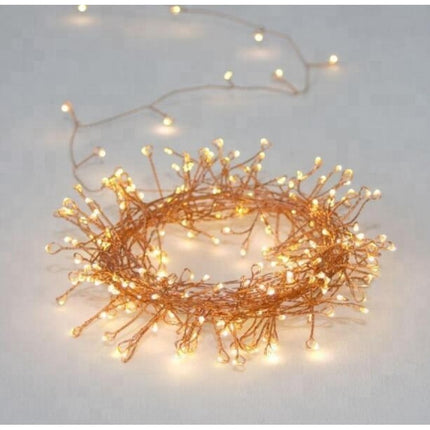 Tannengirlande 6M mit 200 Mini-LEDs, Kupferdraht, Warm Licht, für Außen