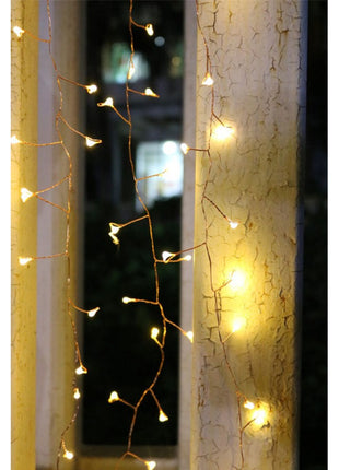 Kupferdraht Tannengirlande 10M mit 300 Mini-LED, Warm Licht, für Außen