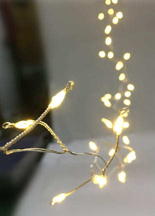 Kupferdraht Tannengirlande 10M mit 300 Mini-LED, Warm Licht, für Außen