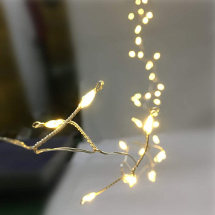 Kupferdraht Tannengirlande 10M mit 300 Mini-LED, Warm Licht, für Außen