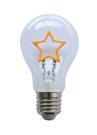 Leuchtmittel Stern LED Filament A60, E27, 1.5W, Glas, Dimmbar, Gelbe Licht, für Außen
