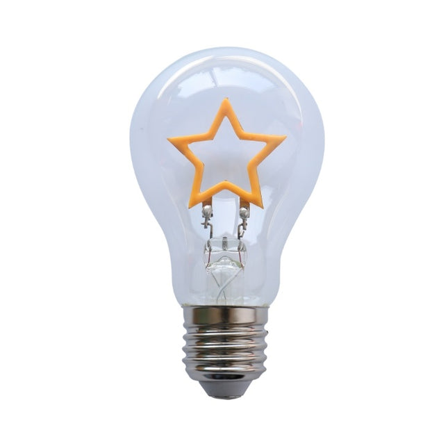 Leuchtmittel Stern LED Filament A60, E27, 1.5W, Glas, Dimmbar, Gelbe Licht, für Außen