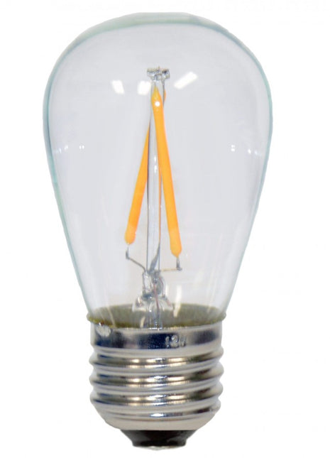 Birne mit 2 LED Filament S14, E27, 2W, Kunststoff, Dimmbar, Warm Licht, für Außen