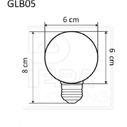 Leuchtmittel Transparent G60, E27, 1.5W, Kunststoff, Dimmbar, Warm Licht, für Außen