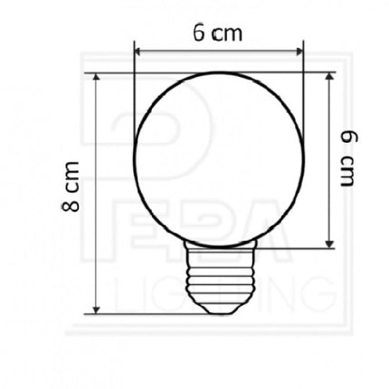 Leuchtmittel Transparent G60, E27, 3W, Kunststoff, Dimmbar, Warm Licht, für Außen