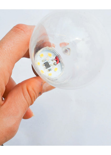 Leuchtmittel Transparent G60, E27, 1.5W, Kunststoff, Dimmbar, Warm Licht, für Außen