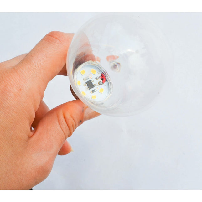 Leuchtmittel Transparent G60, E27, 1.5W, Kunststoff, Dimmbar, Warm Licht, für Außen
