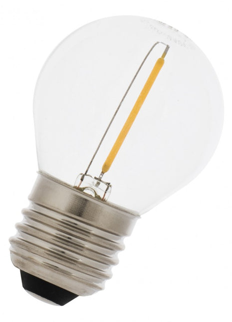 Leuchtmittel mit LED Filament G45, E27, 1W, Kunststoff, Dimmbar, Warm Licht, für Außen