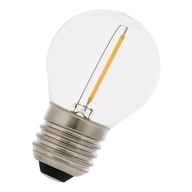 Leuchtmittel mit LED Filament G45, E27, 1W, Kunststoff, Dimmbar, Warm Licht, für Außen