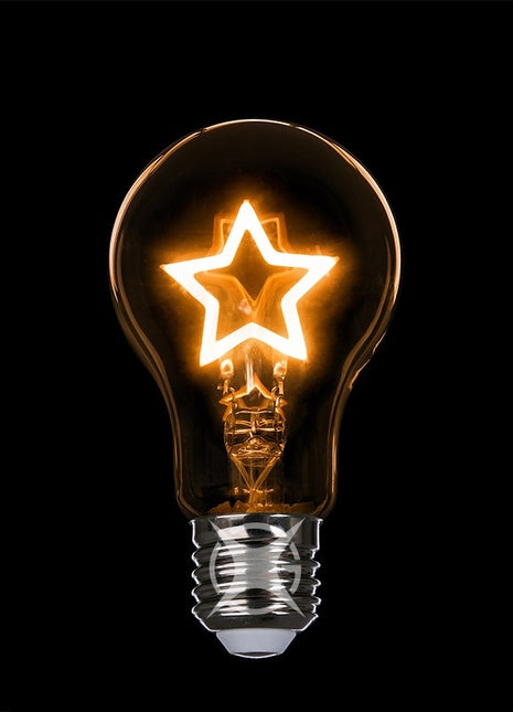 Leuchtmittel Stern LED Filament A60, E27, 1.5W, Glas, Dimmbar, Gelbe Licht, für Außen