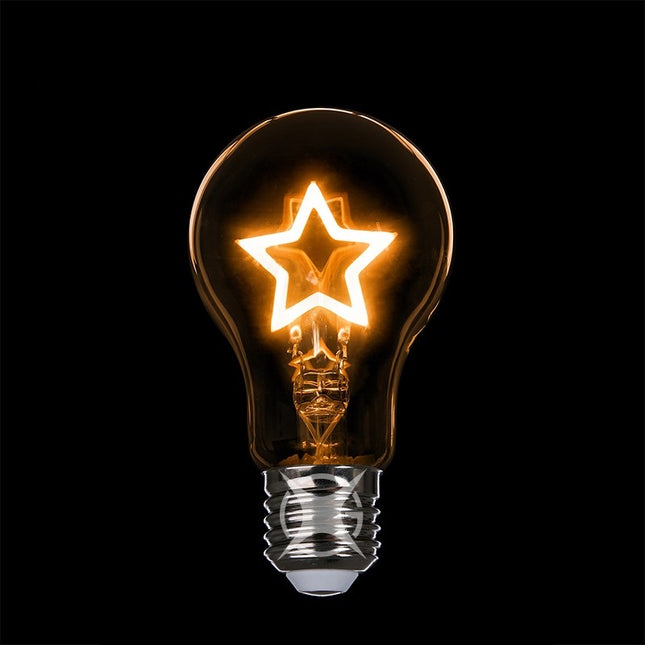 Leuchtmittel Stern LED Filament A60, E27, 1.5W, Glas, Dimmbar, Gelbe Licht, für Außen