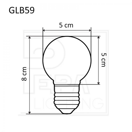 LED-Leuchtmittel G50, E27, 1W, Kunststoff, Dimmbar, Warm Licht, für Außen