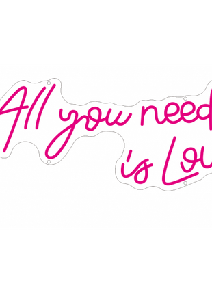 LED-Neon Schriftzug "All you need is Love", Kunststoff, Plexiglas, mit Fernbedienung