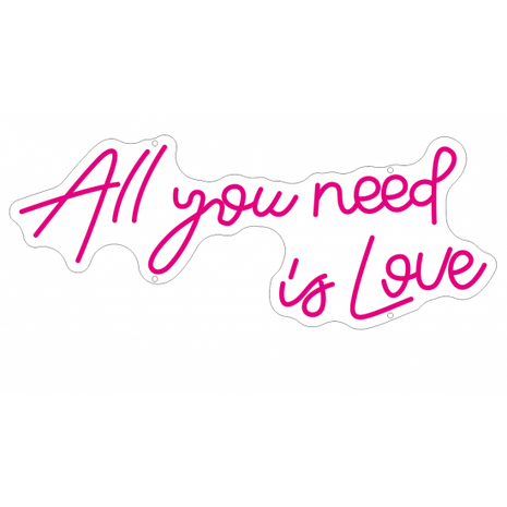 LED-Neon Schriftzug "All you need is Love", Kunststoff, Plexiglas, mit Fernbedienung