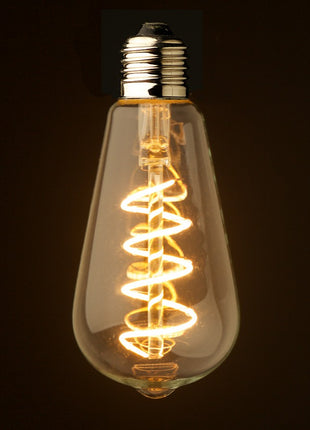 Leuchtmittel Vintage mit Spirale ST64, E27, 4W, Ombre Glas, Dimmbar, Warm Licht, für Außen