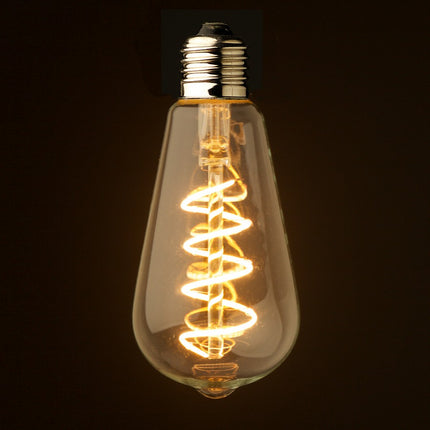 Leuchtmittel Vintage mit Spirale ST64, E27, 4W, Ombre Glas, Dimmbar, Warm Licht, für Außen