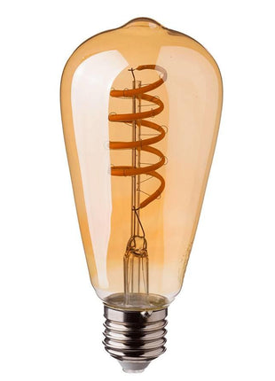 Leuchtmittel Vintage mit Spirale ST64, E27, 4W, Ombre Glas, Dimmbar, Warm Licht, für Außen