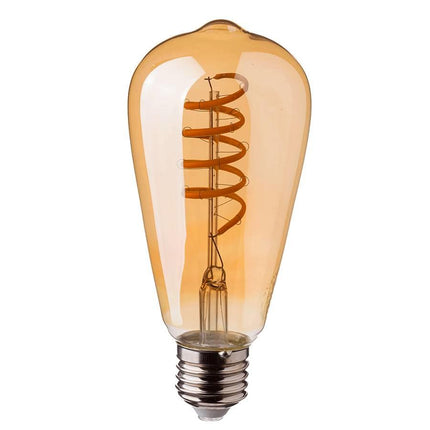 Leuchtmittel Vintage mit Spirale ST64, E27, 4W, Ombre Glas, Dimmbar, Warm Licht, für Außen