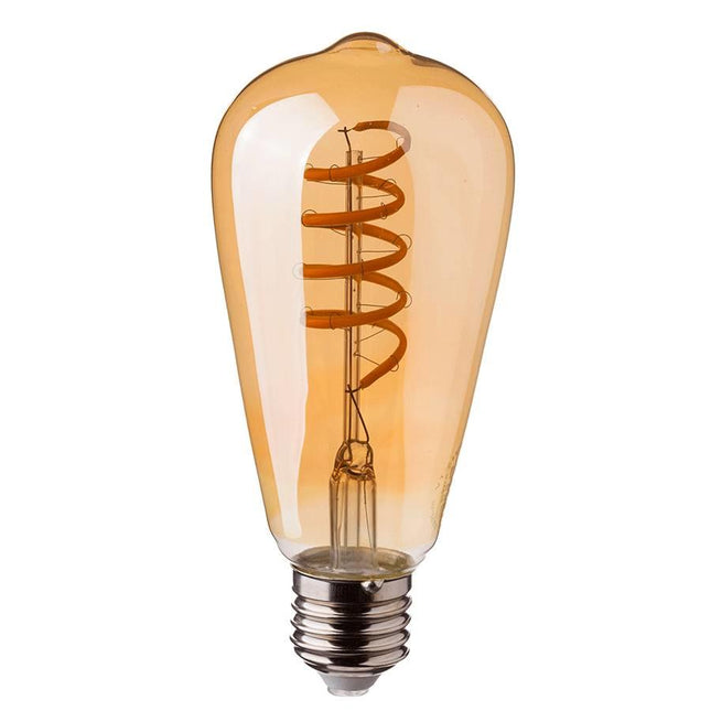 Leuchtmittel Vintage mit Spirale ST64, E27, 4W, Ombre Glas, Dimmbar, Warm Licht, für Außen
