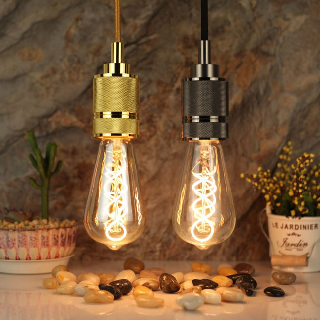 Leuchtmittel Vintage mit Spirale ST64, E27, 4W, Ombre Glas, Dimmbar, Warm Licht, für Außen