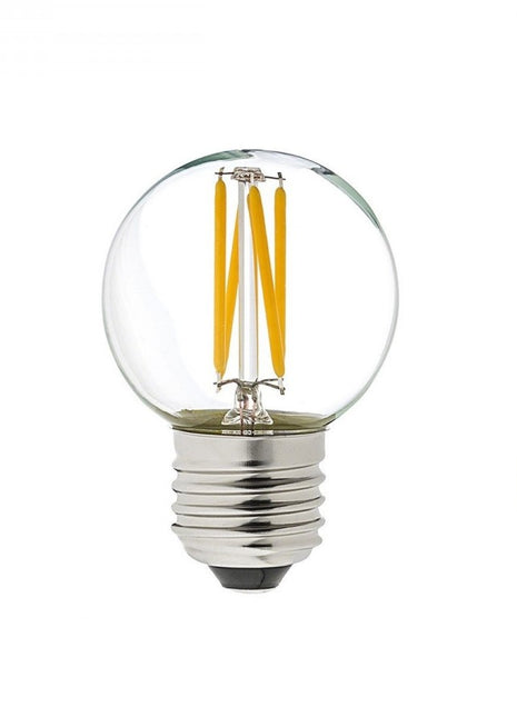 Birne mit 4 LEDs Filament G45, E27, 6W, Kunststoff, Dimmbar, Warm Licht, für Außen