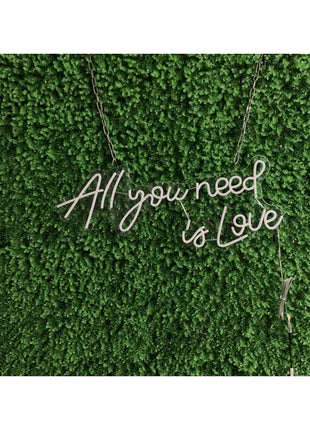 LED-Neon Schriftzug "All you need is Love", Kunststoff, Plexiglas, mit Fernbedienung