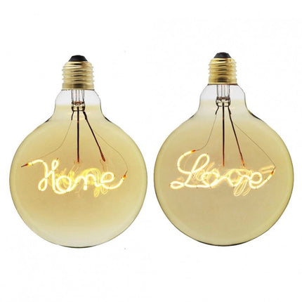 Leuchtmittel LOVE Filament G125, E27, 4W, Glas, Dimmbar, Warm Licht, für Außen