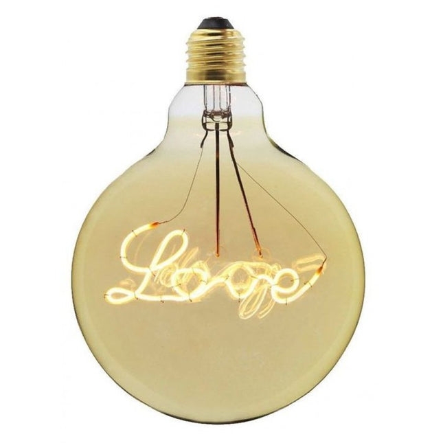 Leuchtmittel LOVE Filament G125, E27, 4W, Glas, Dimmbar, Warm Licht, für Außen