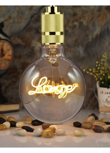 Leuchtmittel LOVE Filament G125, E27, 4W, Glas, Dimmbar, Warm Licht, für Außen