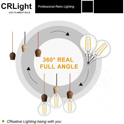 LED-Lampe mit 2 LEDs Filament, G50, E12, 2W, Glas, Dimmbar, Warm Licht, für Außen