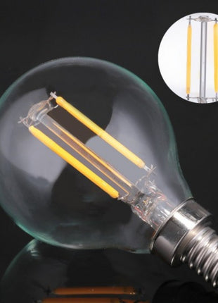 LED-Lampe mit 2 LEDs Filament, G50, E12, 2W, Glas, Dimmbar, Warm Licht, für Außen