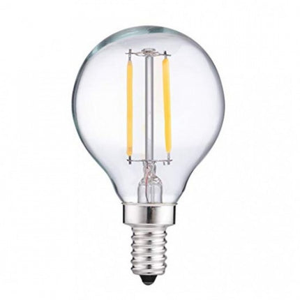 LED-Lampe mit 2 LEDs Filament, G50, E12, 2W, Glas, Dimmbar, Warm Licht, für Außen