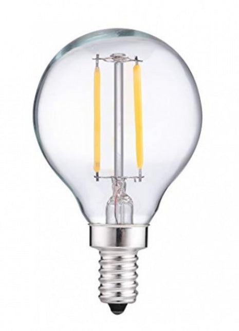LED-Lampe mit 2 LEDs Filament, G50, E12, 2W, Glas, Dimmbar, Warm Licht, für Außen