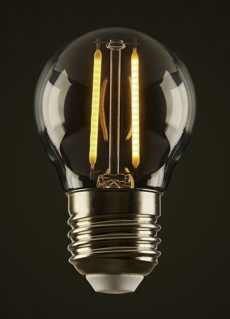 Lampe mit 2 LEDs Filament G50, E27, 2W, Kunststoff, Dimmbar, Warm Licht, für Außen