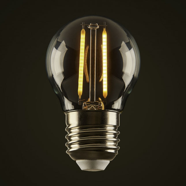 Lampe mit 2 LEDs Filament G50, E27, 2W, Kunststoff, Dimmbar, Warm Licht, für Außen