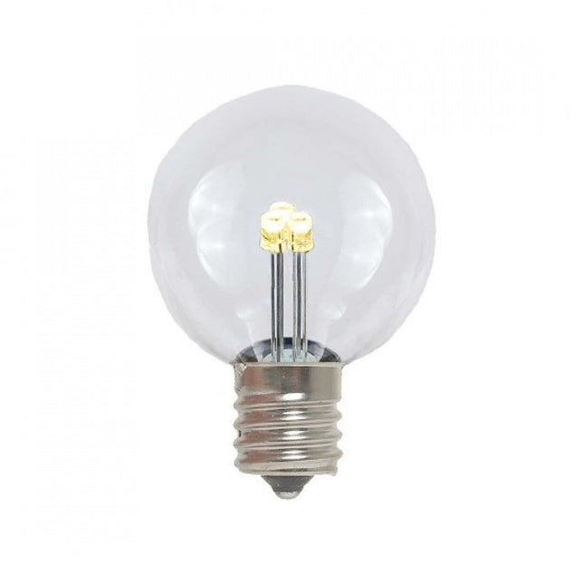 Zickzack Lichterkette 7,5M mit 25 LED-Lampen E12, 1W, Glas, Dimmbar, Weißes Kabel, Verbindbar 210M, für Außen