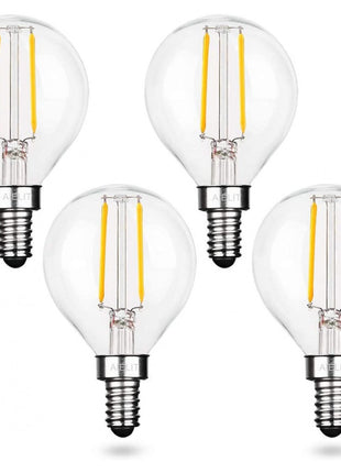 LED-Lampe mit 2 LEDs Filament, G50, E12, 2W, Glas, Dimmbar, Warm Licht, für Außen