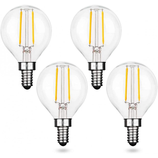 LED-Lampe mit 2 LEDs Filament, G50, E12, 2W, Glas, Dimmbar, Warm Licht, für Außen