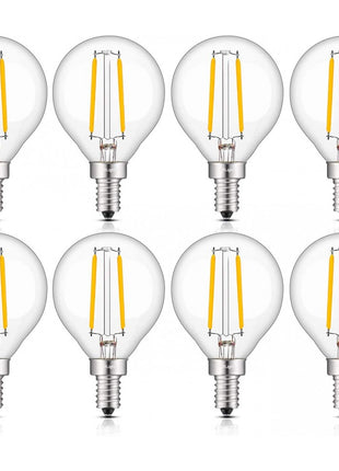 LED-Lampe mit 2 LEDs Filament, G50, E12, 2W, Glas, Dimmbar, Warm Licht, für Außen