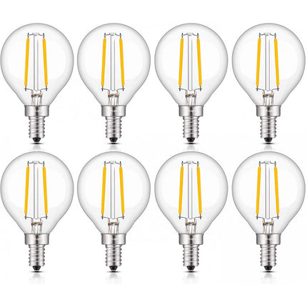 LED-Lampe mit 2 LEDs Filament, G50, E12, 2W, Glas, Dimmbar, Warm Licht, für Außen