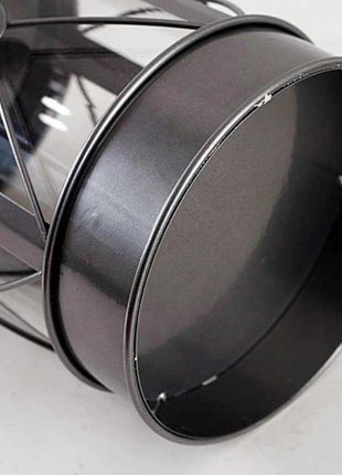 Metallkäfig-Laterne mit LED-Kerze, Warmes Licht mit Batterien