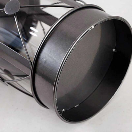 Metallkäfig-Laterne mit LED-Kerze, Warmes Licht mit Batterien