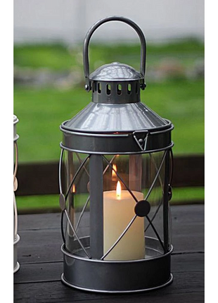 Metallkäfig-Laterne mit LED-Kerze, Warmes Licht mit Batterien