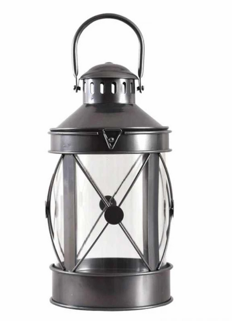 Metallkäfig-Laterne mit LED-Kerze, Warmes Licht mit Batterien