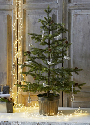 Tannengirlande 6M mit 200 Mini-LEDs, Kupferdraht, Warm Licht, für Außen